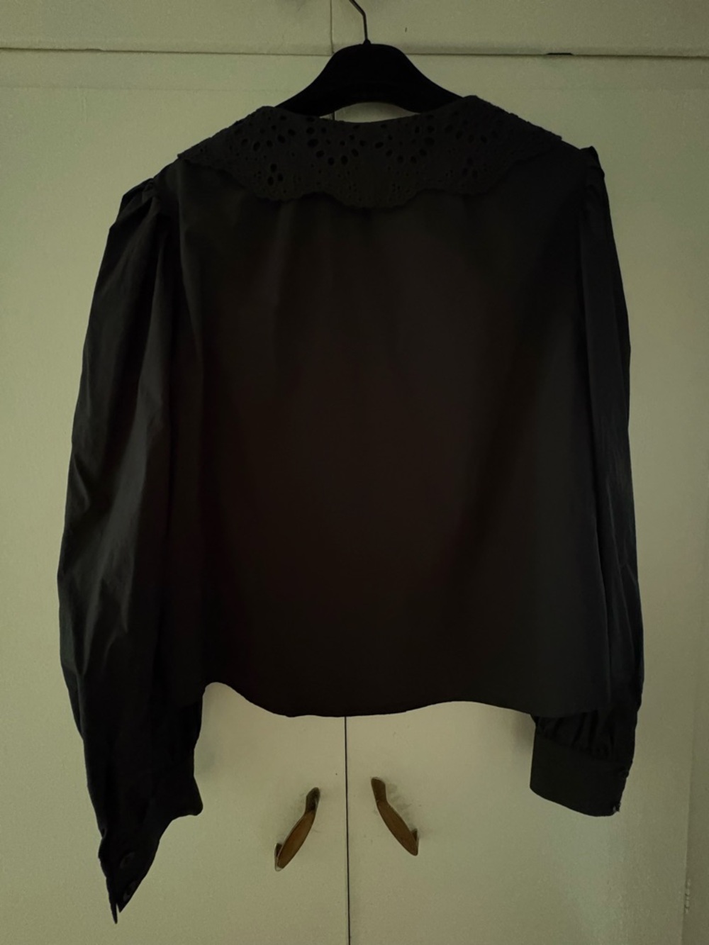 & Other Stories Embroidered Collar Puff Sleeve Cotton Blouse size US 8 - Picture 4 of 4